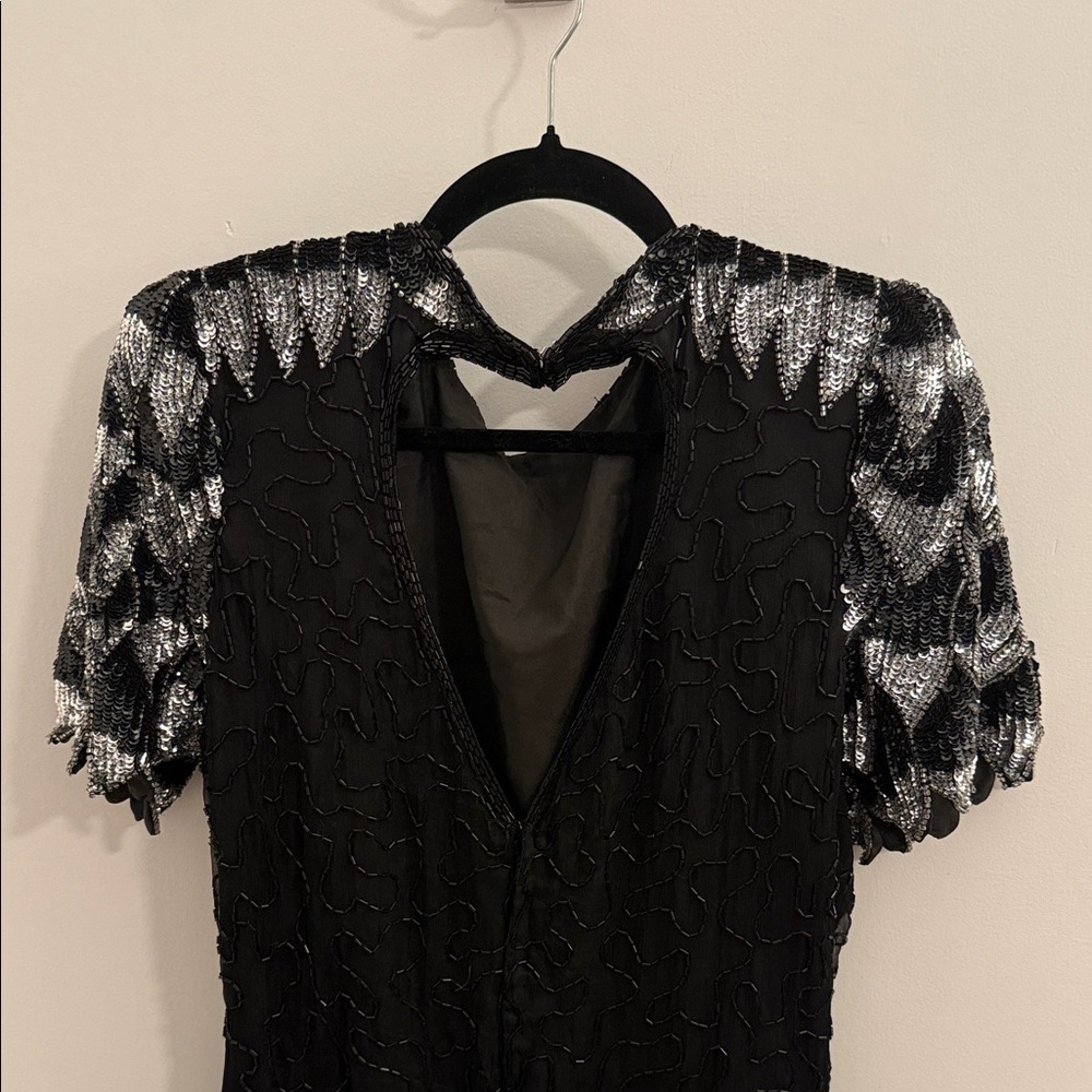 Vintage Silky Nites MED beaded cocktail dress. - Picture 7 of 8